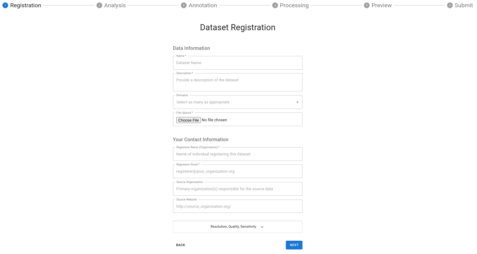 Data Registration